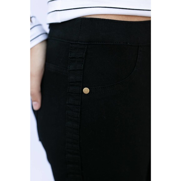 Evy's Tree S Leggings Ruffle Trim Denim Black - Picture 5 of 6